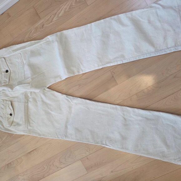 MaxMara Corduroy Winter White Pants Size 10 (Fits like a Size 8) Made in Italy - Picture 2 of 6
